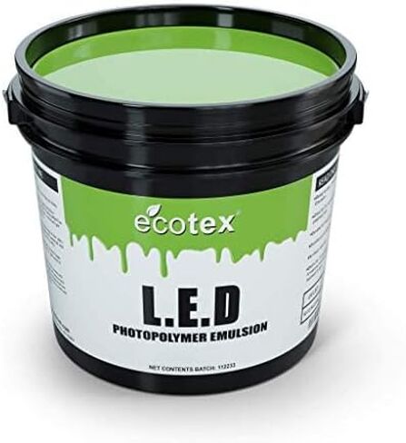 مستحلب طباعة الشاشة الخضراء Ecotex® LED D (نصف لتر - 16 أونصة) مستحلب صور حساس مسبقًا للشاشات الحريرية والمنسوجات والنسيج - لحبر البلاستيسول لطباعة الشاشة، ومستلزمات طباعة الشاشة in Kuwait