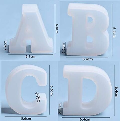 2.5 Inch 26 Pack Resin Mold 26 English Alphabet Letter Mold Silicone Mold for Resin Alphabet Resin Silicone Mold Handmade Letter Resin Casting Mold Capital Letter Mold in Kuwait