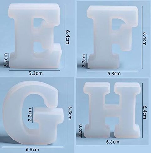 2.5 Inch 26 Pack Resin Mold 26 English Alphabet Letter Mold Silicone Mold for Resin Alphabet Resin Silicone Mold Handmade Letter Resin Casting Mold Capital Letter Mold in Kuwait