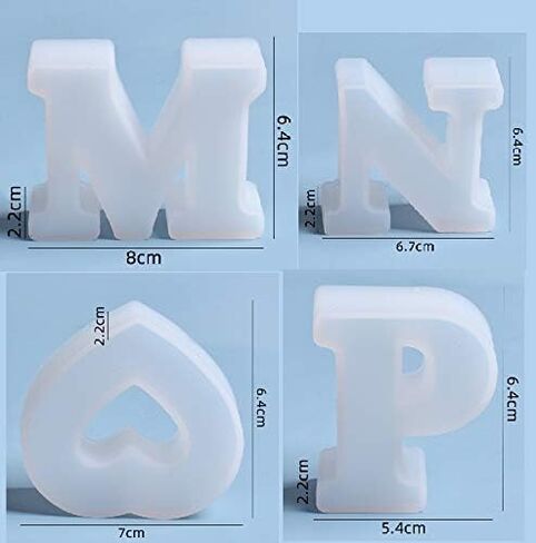 2.5 Inch 26 Pack Resin Mold 26 English Alphabet Letter Mold Silicone Mold for Resin Alphabet Resin Silicone Mold Handmade Letter Resin Casting Mold Capital Letter Mold in Kuwait