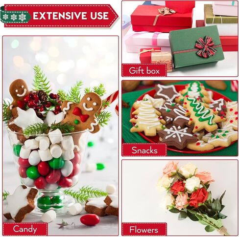 غلاف هدايا بنمط سانتا كلوز 2.5 مل ورق تغليف شفاف كريستالي شفاف من شركة تشومومي لأعياد الميلاد سيلوفان ملفوف من الكريستال الشفاف للسلال، الهدايا، الأزهار، الحلويات، الطعام، الحرف اليدوية (3000x40 سم) in Kuwait