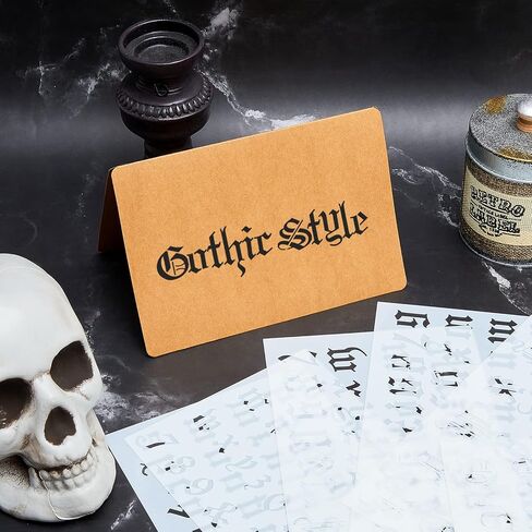 8 قطع من استنسل الحروف، استنسل حروف الخط القوطي، قوالب استنسل الحروف الأبجدية، قوالب أرقام بلاستيكية، استنسل رسم للحرف اليدوية (النمط الكلاسيكي) in Kuwait