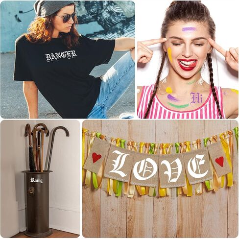 8 قطع من استنسل الحروف، استنسل حروف الخط القوطي، قوالب استنسل الحروف الأبجدية، قوالب أرقام بلاستيكية، استنسل رسم للحرف اليدوية (النمط الكلاسيكي) in Kuwait