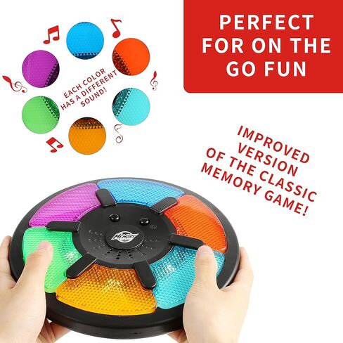 لعبة ذاكرة مضيئة مع أصوات من بيترلاين - لعبة إلكترونية كلاسيكية محمولة بـ 6 تسلسلات للأولاد والبنات والكبار، خفيفة الوزن، هدية محمولة للأطفال in Kuwait