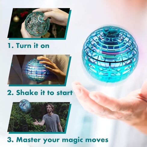 HAJIMARI Flying Ball G2 - Boomerang Ball That Comes Back to You | Floating Ball Toy for Kids and Adults | Drop-Resistant Levitation Ball | Soaring Orb Toy Hovers & Climbs | Up to 12 Min Runtime in Saudi Arabia