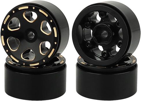 ZXYRC 1.0 بوصة طلاء أسود نحاسي 1:24 حواف محور عجلات Beadlock لـ 1/24 محوري AX24 SCX24 C10 شيفروليه 1/18 TRX4m RC أجزاء ترقية السيارة الزاحفة (النمط B) in Kuwait