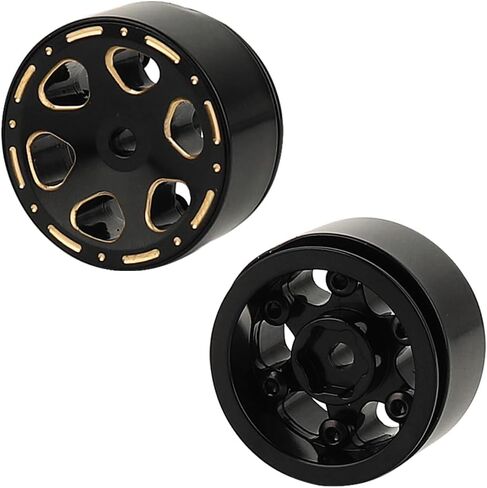 ZXYRC 1.0 بوصة طلاء أسود نحاسي 1:24 حواف محور عجلات Beadlock لـ 1/24 محوري AX24 SCX24 C10 شيفروليه 1/18 TRX4m RC أجزاء ترقية السيارة الزاحفة (النمط B) in Kuwait