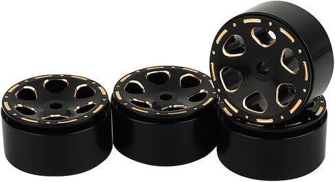 ZXYRC 1.0 بوصة طلاء أسود نحاسي 1:24 حواف محور عجلات Beadlock لـ 1/24 محوري AX24 SCX24 C10 شيفروليه 1/18 TRX4m RC أجزاء ترقية السيارة الزاحفة (النمط B) in Kuwait