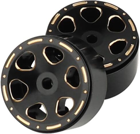 ZXYRC 1.0 بوصة طلاء أسود نحاسي 1:24 حواف محور عجلات Beadlock لـ 1/24 محوري AX24 SCX24 C10 شيفروليه 1/18 TRX4m RC أجزاء ترقية السيارة الزاحفة (النمط B) in Kuwait