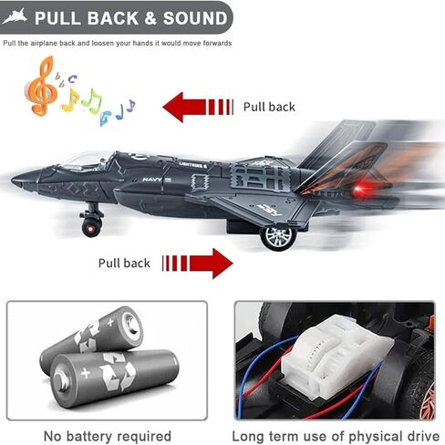 نموذج طائرة عسكرية مقاتلة F35 بمقياس 1:72 تعمل بالسحب للخلف مع اضواء واصوات للاطفال in Kuwait