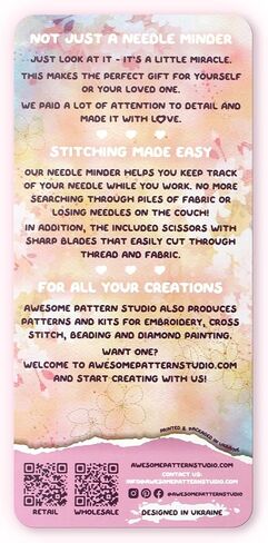 Awesome Pattern Studio Needle Minder Set - Mandala Bee Magnetic Needle Minder + 2 Needle Threaders. Enamel Pin for Cross Stitch, Embroidery and Craft in Saudi Arabia