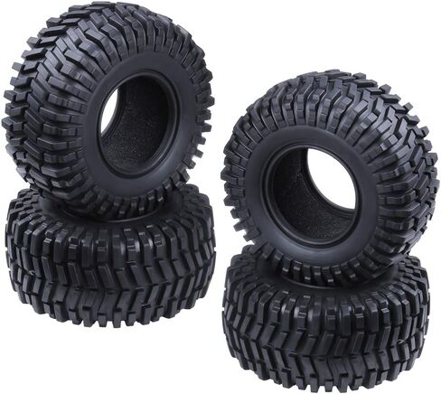 إطارات Hobbypark 2. 2 بوصة مع حشوات إسفنجية ذات إطارات إطارات ذات قفل خرز لشاحنة 1/10 RC Rock Crawler بديلة لجميع التضاريس (4 عبوات) in Saudi Arabia