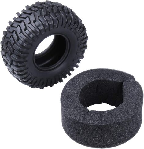 إطارات Hobbypark 2. 2 بوصة مع حشوات إسفنجية ذات إطارات إطارات ذات قفل خرز لشاحنة 1/10 RC Rock Crawler بديلة لجميع التضاريس (4 عبوات) in Saudi Arabia