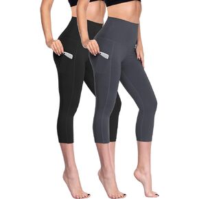 NELEUS Women's Tummy Control High Waist Capri Running Leggings Yoga Pants with Pocket in Saudi Arabia