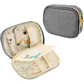 Teamoy Small Jewelry Travel Case, Portable Jewelry Organizer Bag for Earrings, Necklace, Rings and More, Small, Black-(Bag Only)