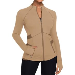 GYM RAINBOW Womens Workout Jacket Lightweight Full Zip Slim Fit Mesh Panels Yoga Running Jacket with ThumbHoles & Pockets in Kuwait