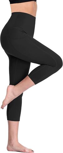 NELEUS Women's Tummy Control High Waist Capri Running Leggings Yoga Pants with Pocket in Kuwait
