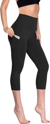 NELEUS Women's Tummy Control High Waist Capri Running Leggings Yoga Pants with Pocket in Kuwait