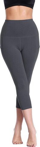 NELEUS Women's Tummy Control High Waist Capri Running Leggings Yoga Pants with Pocket in Kuwait