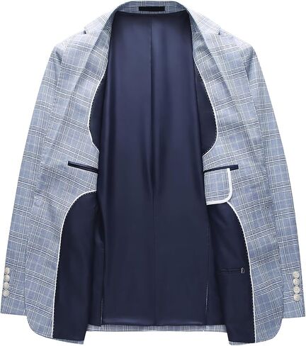 Men's Plaid Blazer Sport Coats Jackets Slim Fit Lightweight Casual Checkered Blazer for Men in Kuwait