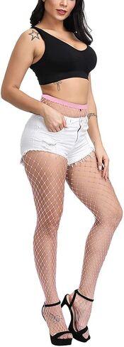 جوارب شبكية من عون آند هون للنساء، جوارب طويلة الفخذين، جوارب طويلة عالية الخصر، جوارب شبكية مثيرة (متوفرة بمقاس كبير) in Kuwait