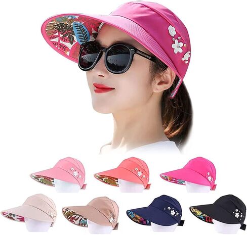 قبعات الشمس للنساء ذات حافة واسعة للوقاية من الشمس، قبعة صيفية للحماية من الأشعة فوق البنفسجية in Kuwait