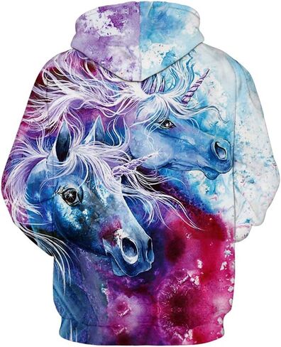 ainuno يونيكورن هوديي للنساء في سن المراهقة الفتيات، البلوز البلوز الجدة هوديس 3d مطبوعة قمم سترات الخريف لطيف in Kuwait