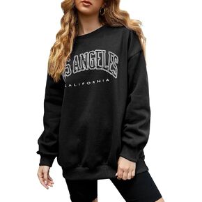 BBX Lephsnt بلوزات كبيرة الحجم للنساء فضفاضة تناسب Crewneck خمر الجرافيك قمصان ثقيلة مبطنة بالصوف in Kuwait