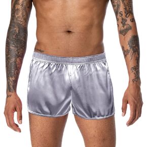 FIROTTII Men's 3 inch Satin Boxers Silk Satin Sleep Lounge Shorts Pajamas Bottom