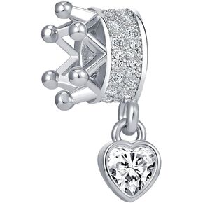 QeenseKc Bow Royal Crown Married Couple Wine Bottle Lock Key Arrow Heart Dangle Charm Bead for Pandora Bracelet …