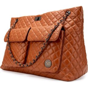 Badgley Mischka Diana Vegan Leather Tote Weekender Travel Bag