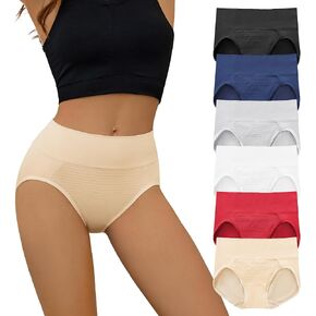 ملابس داخلية نسائية عالية الخصر بدون خياطة من DEANGELMON، تغطية كاملة ناعمة، سراويل داخلية قصيرة قابلة للتنفس، حزمة قابلة للتمدد in Kuwait