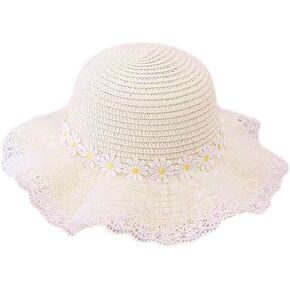 Little Girl Kids Breathable Summer Straw Hat Foldable UV Protection Bowknot Wide Brim Floppy Beach Sun Visor Hats