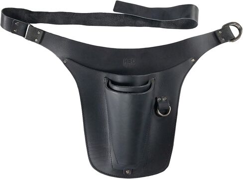 Hide & Drink, Florist Tool Belt for Women, Measuring Tape Holder, Gardening Scissors Holster, Small Waist Bag, Pruning Shears Case for Ladies, Full Grain Leather, Handmade, Charcoal Black in Saudi Arabia