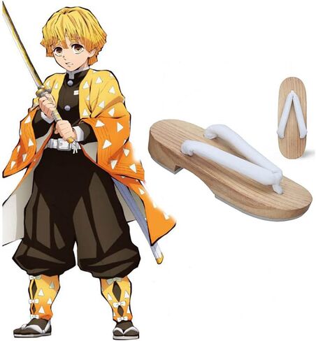 Meaniny Wooden Clogs Women's Kamado Kochou Cosplay Shoes Geta Slippers Japanese in Kuwait