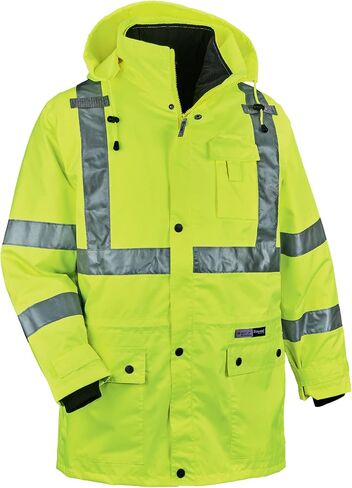 Ergodyne mens Hoodie Type R Class 3 4 in 1 Jacket, Lime, X-Large US in Saudi Arabia