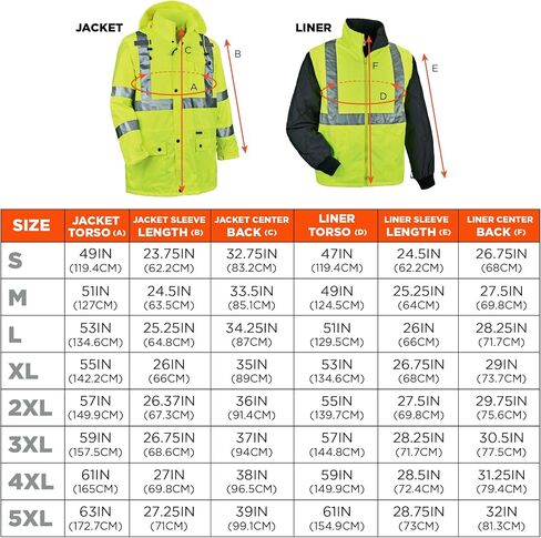 Ergodyne mens Hoodie Type R Class 3 4 in 1 Jacket, Lime, X-Large US in Saudi Arabia