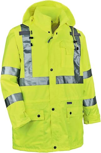 Ergodyne mens Hoodie Type R Class 3 4 in 1 Jacket, Lime, X-Large US in Saudi Arabia