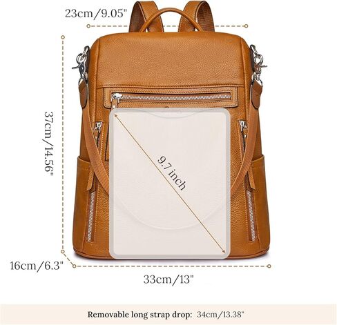 S-ZONE Women Genuine Leather Backpack Purse Ladies Soft Shoulder Bag College Casual Daypack in Saudi Arabia