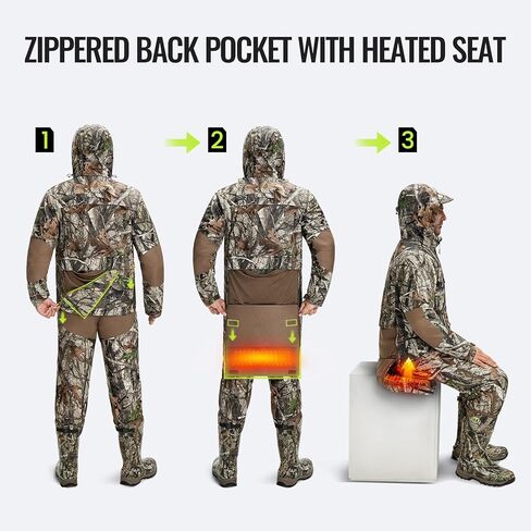 TIDEWE Heated Jacket for Men with Battery Pack, Zippered Back Pocket with Heater (Next Camo G2, Size S-XXXL) in Kuwait