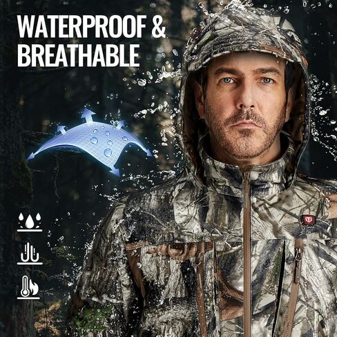 TIDEWE Heated Jacket for Men with Battery Pack, Zippered Back Pocket with Heater (Next Camo G2, Size S-XXXL) in Kuwait