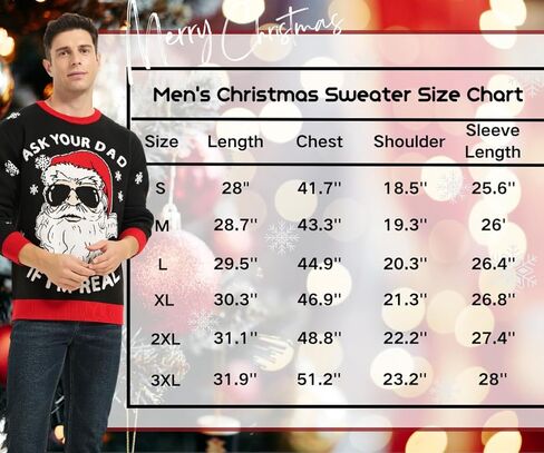 Frojuly Ugly Christmas Sweater Men Funny Tacky Inappropriate Hilarious Mens Holiday Sweaters Adult for Xmas Vacation Party in Kuwait