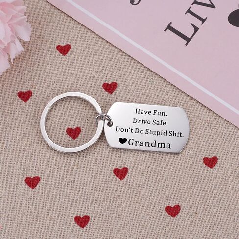 Ukodnus Funny Reminder Keychain for Teen Drive Safe Keyring Drivers License Gifts for Son Daughter New Driver Gift in Kuwait