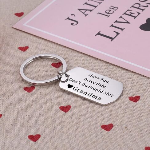 Ukodnus Funny Reminder Keychain for Teen Drive Safe Keyring Drivers License Gifts for Son Daughter New Driver Gift in Kuwait