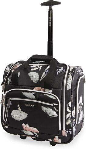BEBE Valentina-Wheeled Under The Seat Carry-on Bag, Floral Black, ONE Size in Saudi Arabia