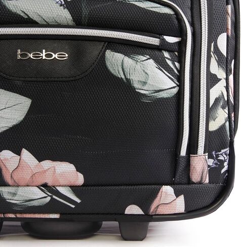 BEBE Valentina-Wheeled Under The Seat Carry-on Bag, Floral Black, ONE Size in Saudi Arabia