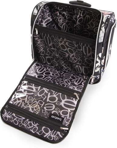 BEBE Valentina-Wheeled Under The Seat Carry-on Bag, Floral Black, ONE Size in Saudi Arabia