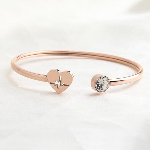 WUSUANED Dainty Heartbeat Stethoscope Cuff Bracelet Nursing Jewelry Nurses Week Gifts For Women Girls in Kuwait