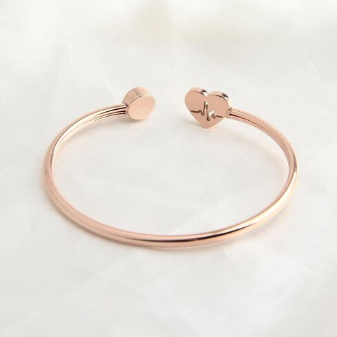 WUSUANED Dainty Heartbeat Stethoscope Cuff Bracelet Nursing Jewelry Nurses Week Gifts For Women Girls in Kuwait