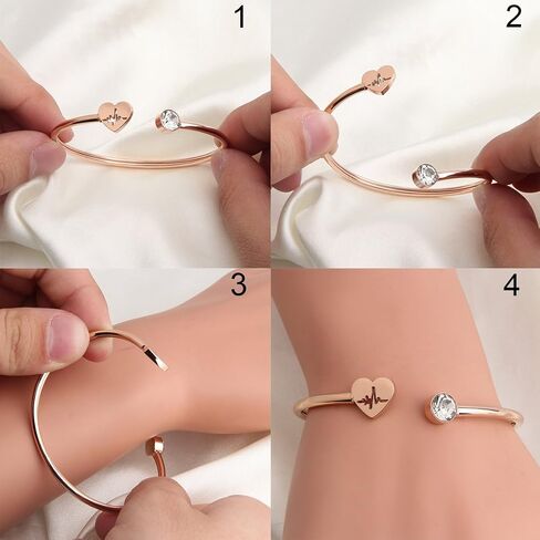 WUSUANED Dainty Heartbeat Stethoscope Cuff Bracelet Nursing Jewelry Nurses Week Gifts For Women Girls in Kuwait